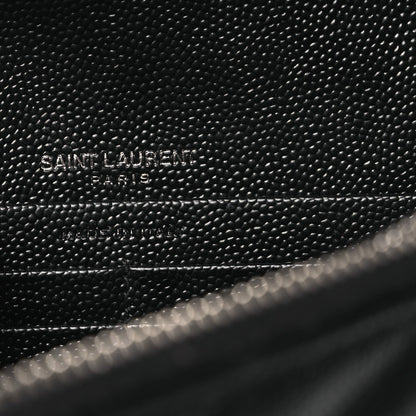 Grain De Poudre Matelasse Chevron Monogram Chain Wallet Black