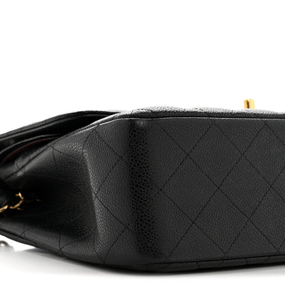 Caviar Quilted Jumbo Double Flap Black