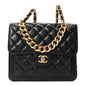 Aged Calfskin Quilted Double You Backpack Black