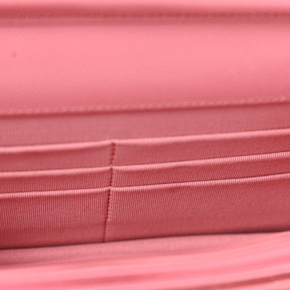 Caviar Quilted Wallet on Chain WOC Pink