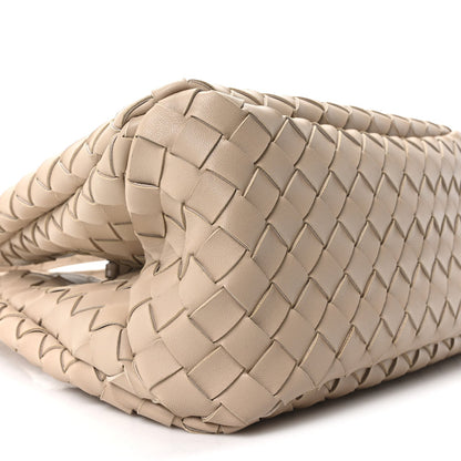 Nappa Intrecciato Small Campana Shoulder Bag Ecru