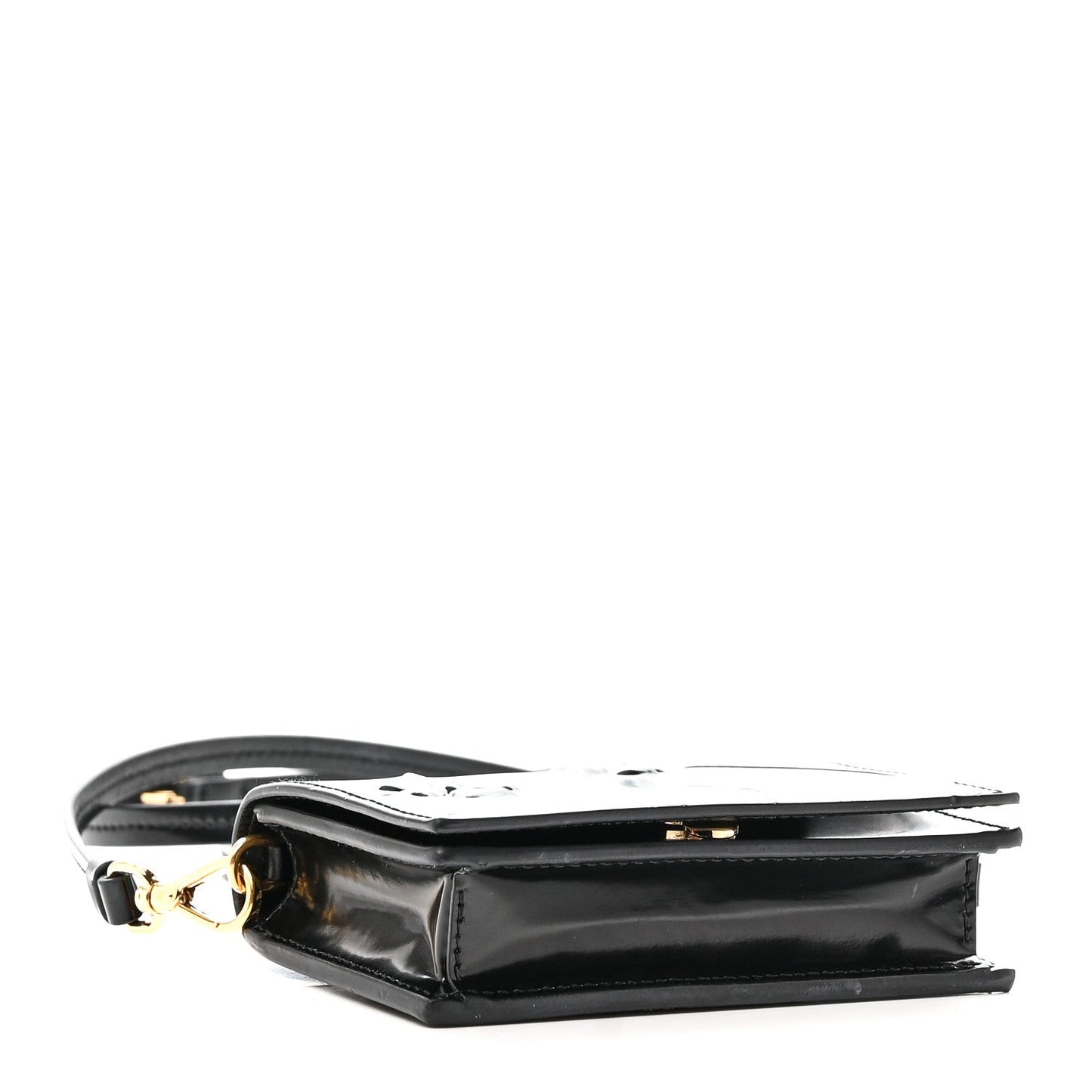 Spazzolato Fior Card Holder With Strap Black