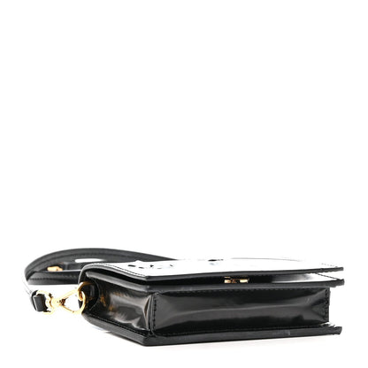 Spazzolato Fior Card Holder With Strap Black