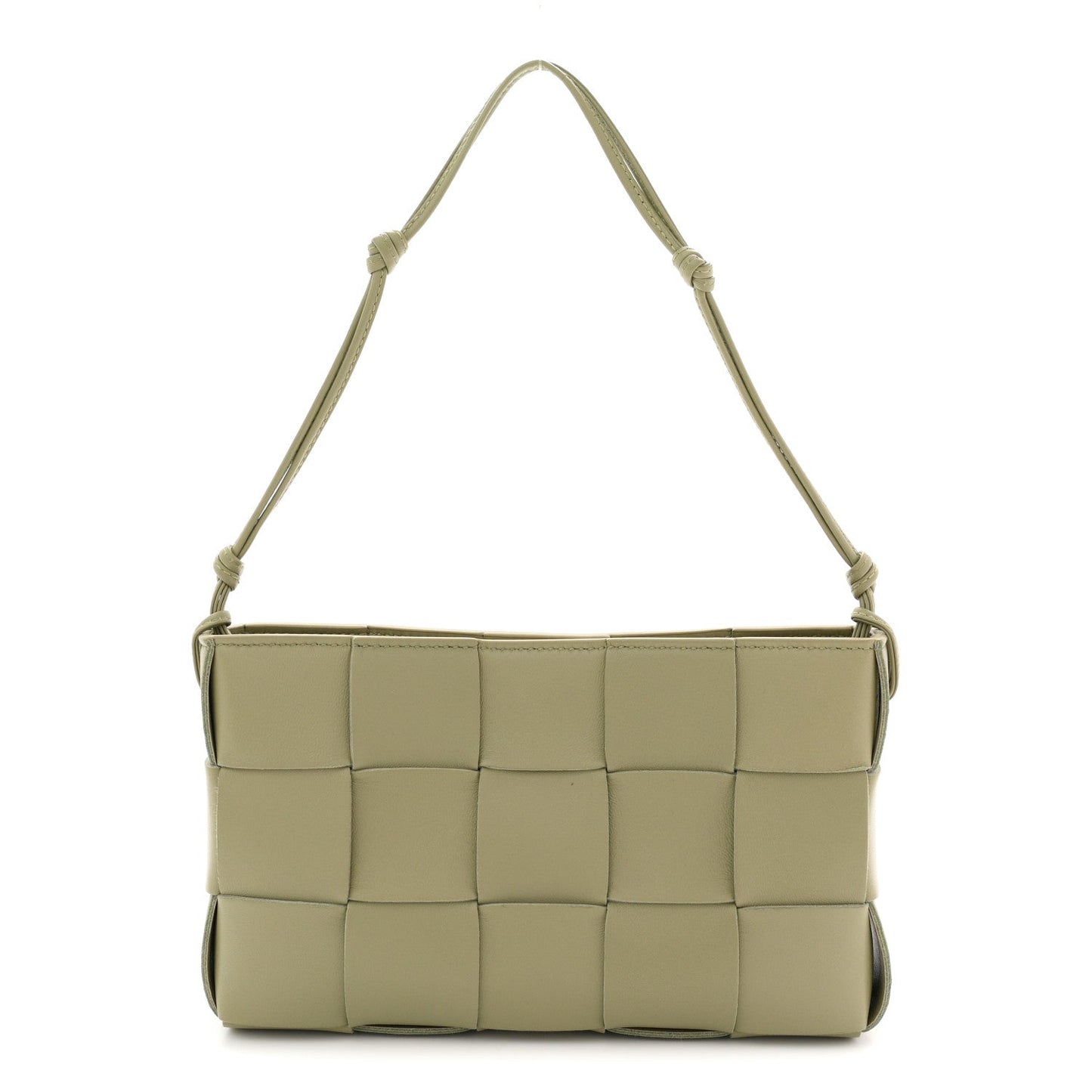 Calfskin Maxi Intrecciato Cassette Pouch On Strap Travertine
