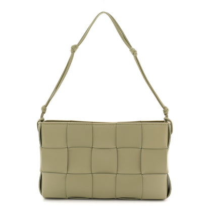 Calfskin Maxi Intrecciato Cassette Pouch On Strap Travertine