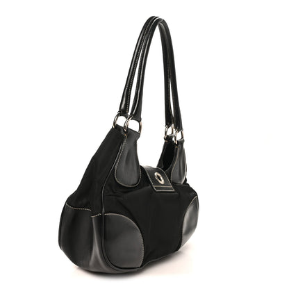 Tessuto Nylon Moon Shoulder Bag Black