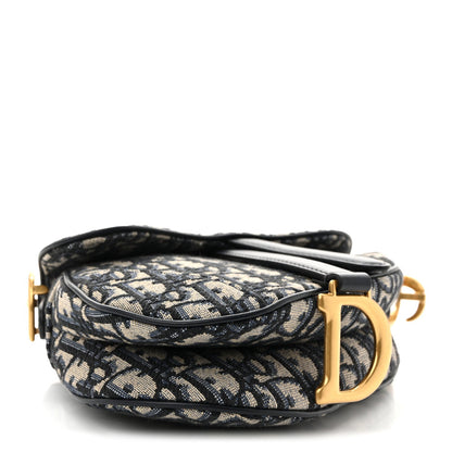 Oblique Mini Saddle Bag With Strap Blue