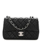 Lambskin Quilted Mini Rectangular Flap Black