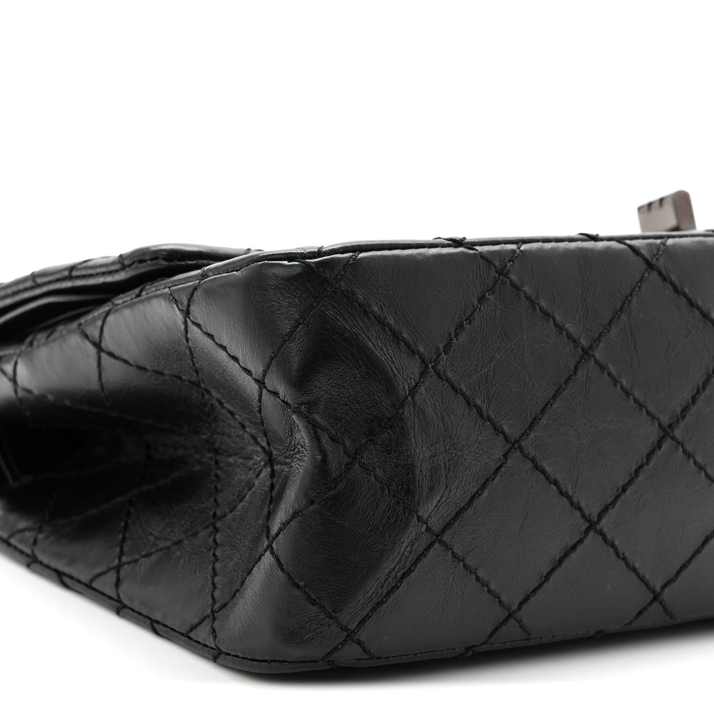 Aged Calfskin Quilted 2.55 Reissue 225 Flap So Black
