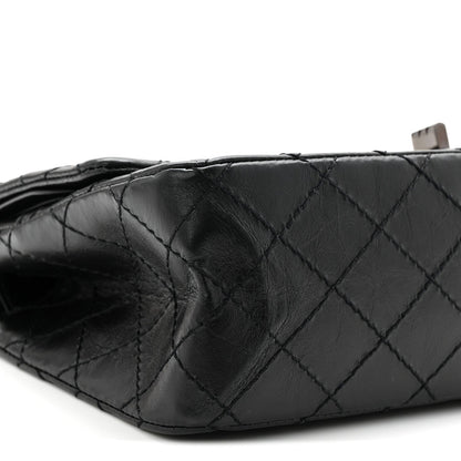 Aged Calfskin Quilted 2.55 Reissue 225 Flap So Black