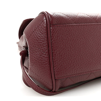 Grained Calfskin Stitched Urban Essentials Small Shopping Bag Burgundy
