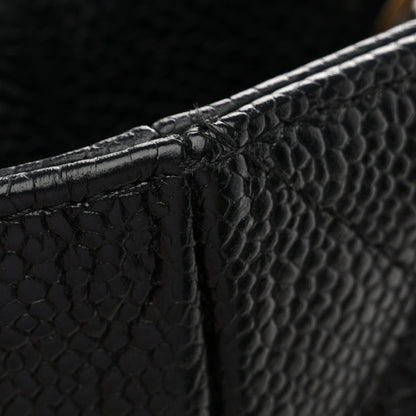 Caviar Quilted Petit Shopping Tote PST Black