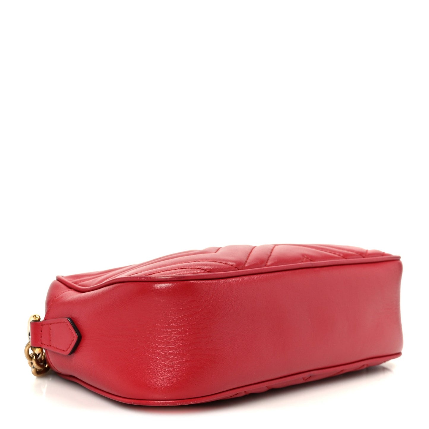 Calfskin Matelasse Small GG Marmont Chain Shoulder Bag Hibiscus Red