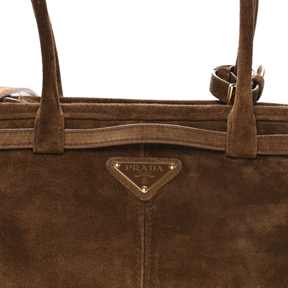 Suede Triangle Medium Bonnie Shoulder Bag Cacao