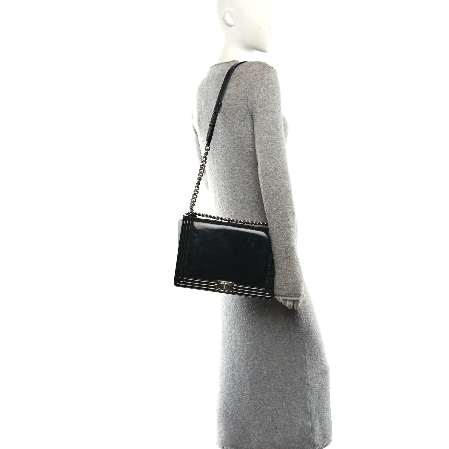 Patent Medium Boy Reverso Flap Black