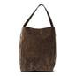 Suede Calfskin Frida Tote Brown