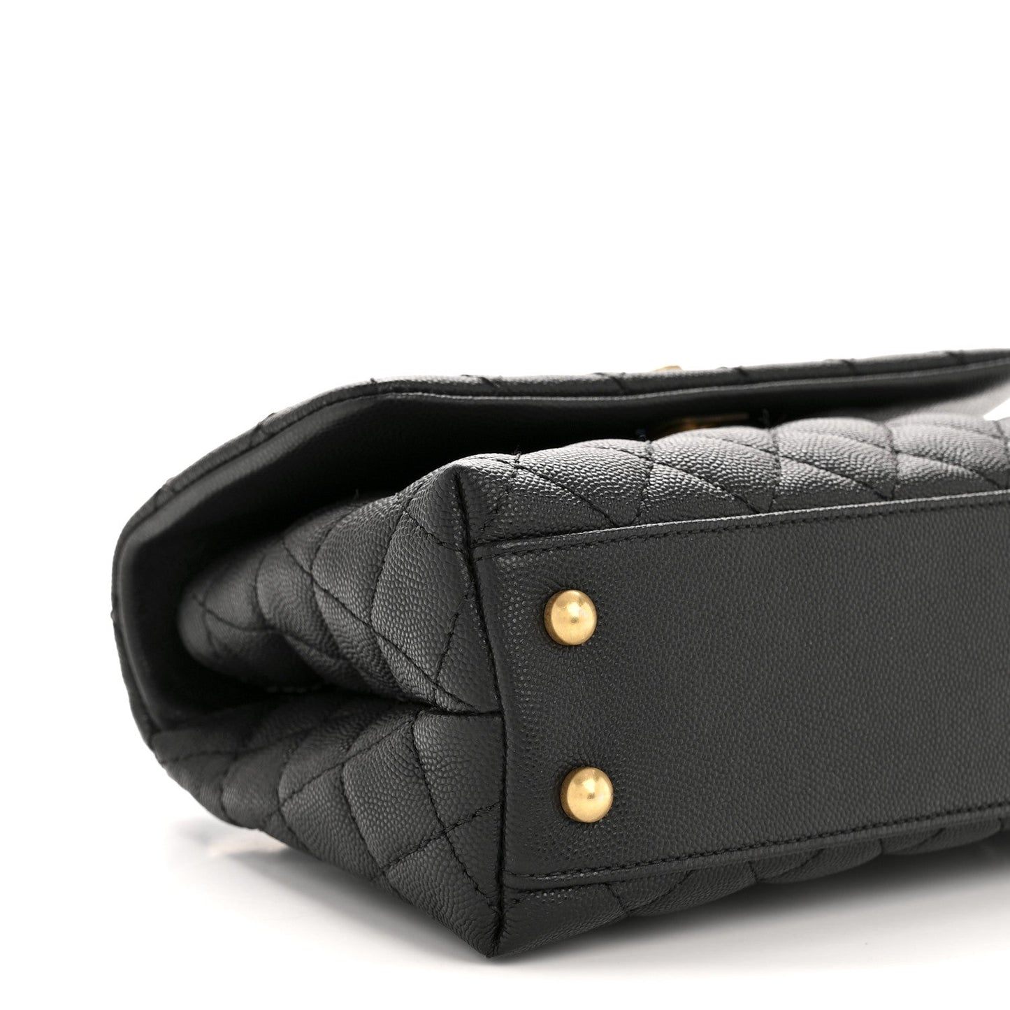 Caviar Quilted Mini Coco Handle Flap Black