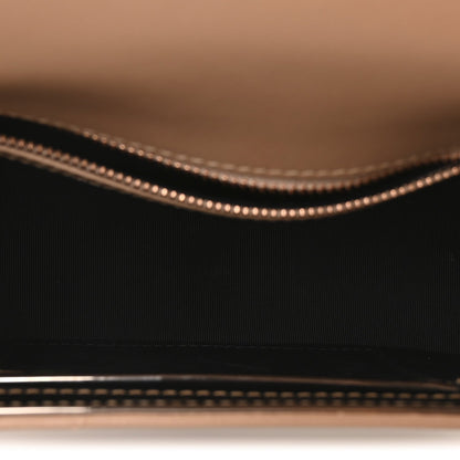 Patent Mirror Binder Clip Bag Rose Gold