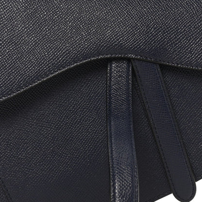 Grained Calfskin Saddle Bag Navy