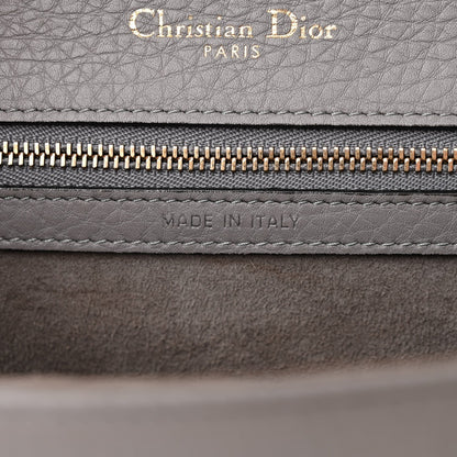 Grained Calfskin Medium Diorama Flap Bag Gris