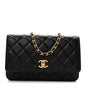Lambskin Quilted CC Pearl Crush Wallet on Chain WOC Black