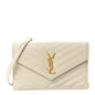 Grain De Poudre Matelasse Chevron Monogram Envelope Chain Wallet Crema Soft