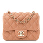 Lambskin Quilted Mini Square Flap Brown