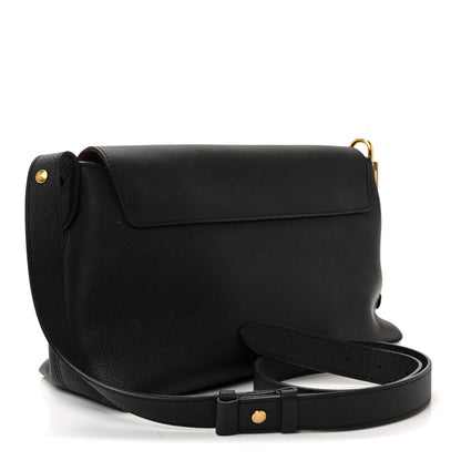 Grained Calfskin Low Key Messenger Black