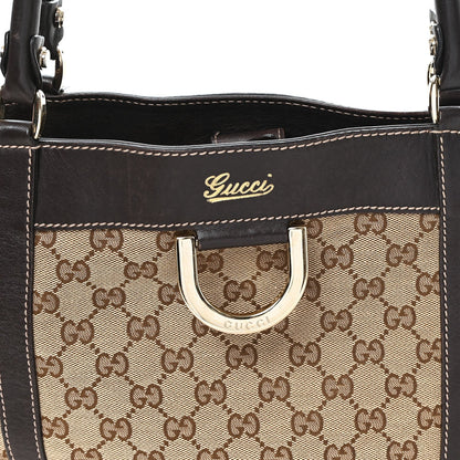 Monogram Medium D Gold Tote Bag Brown
