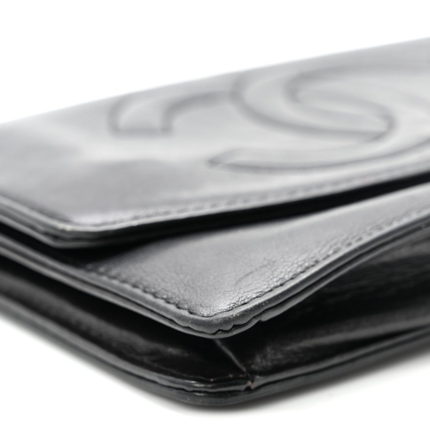 Lambskin Timeless CC Wallet On Chain WOC Black