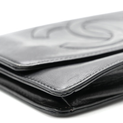 Lambskin Timeless CC Wallet On Chain WOC Black