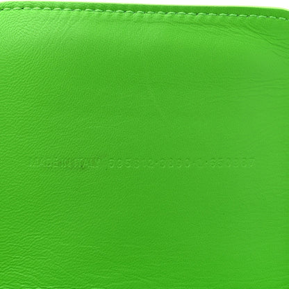 Nylon Lambskin Woven Small Ibiza Basket With Strap Green