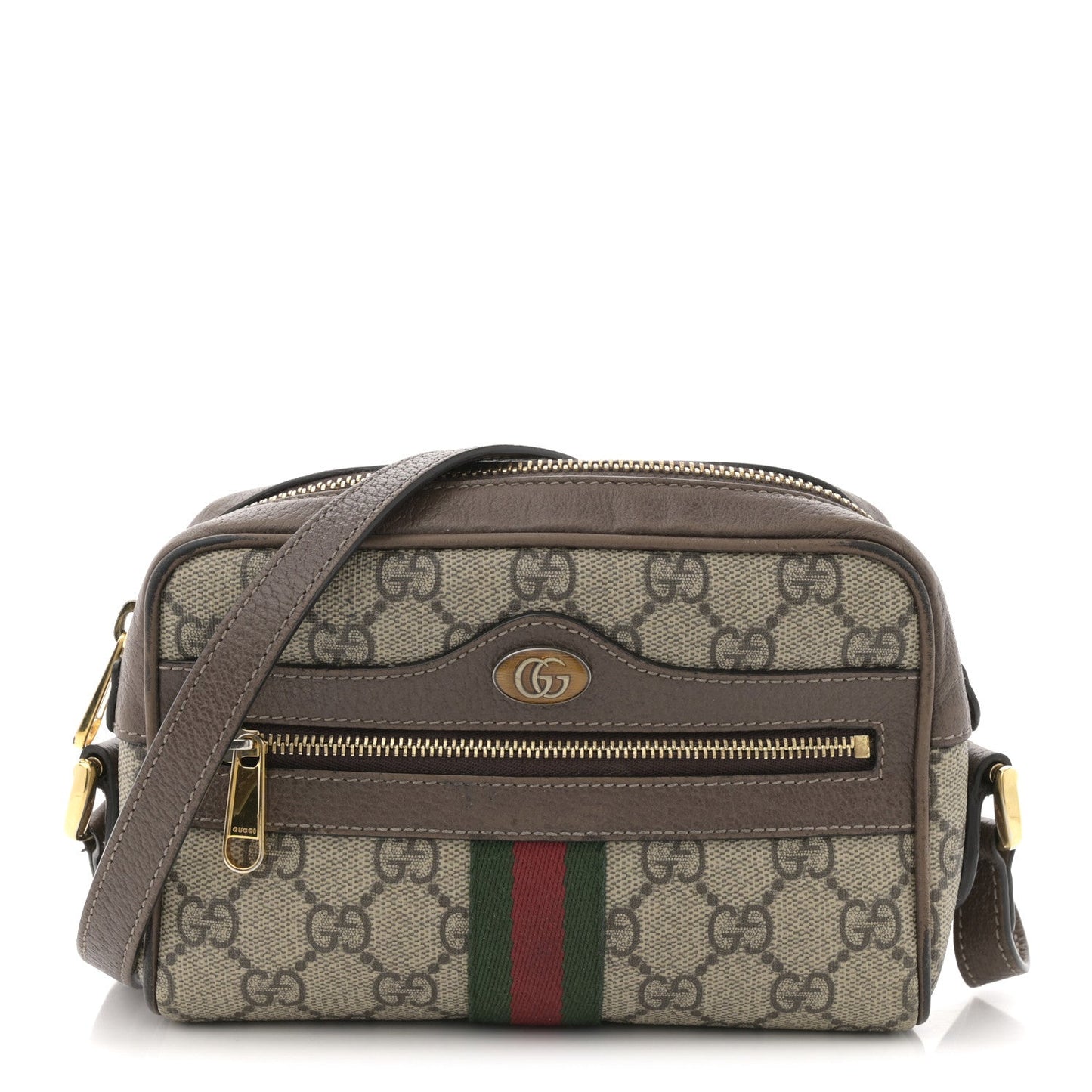 GG Supreme Monogram Web Mini Ophidia Shoulder Bag Brown