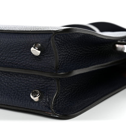Cuoio Romano Vitello Cover Glazed Fabric Bi-Color FF 1974 Mini Peekaboo I SEE U Satchel Blue Dark Brown Tobacco Moro