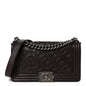 Calfskin Crystal Embossed Medium Boy Flap Plum