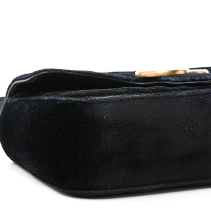 Velvet Matelasse Mini GG Marmont Shoulder Bag Black