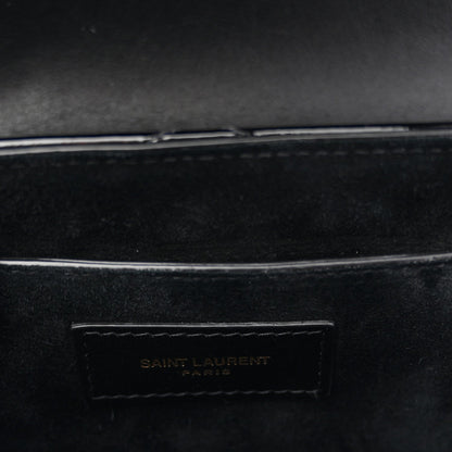 Patent Matelasse Monogram June Box Bag Black