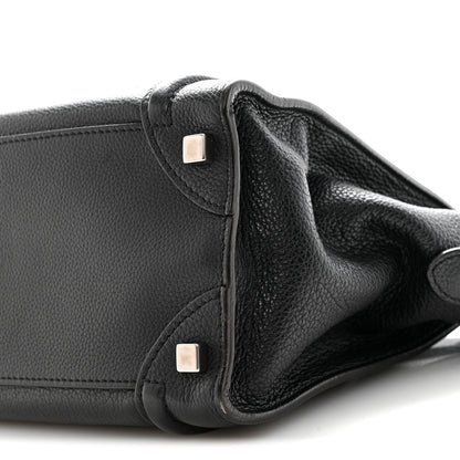 Drummed Calfskin Micro Luggage Black