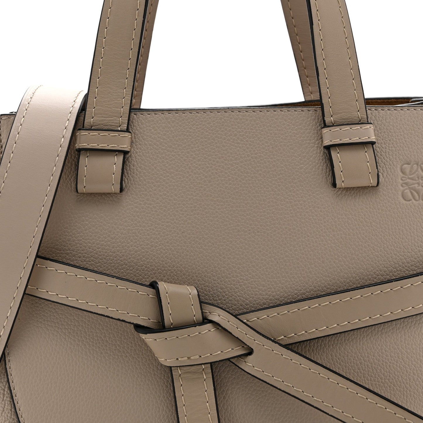 Calfskin Mini Gate Tote Light Oat