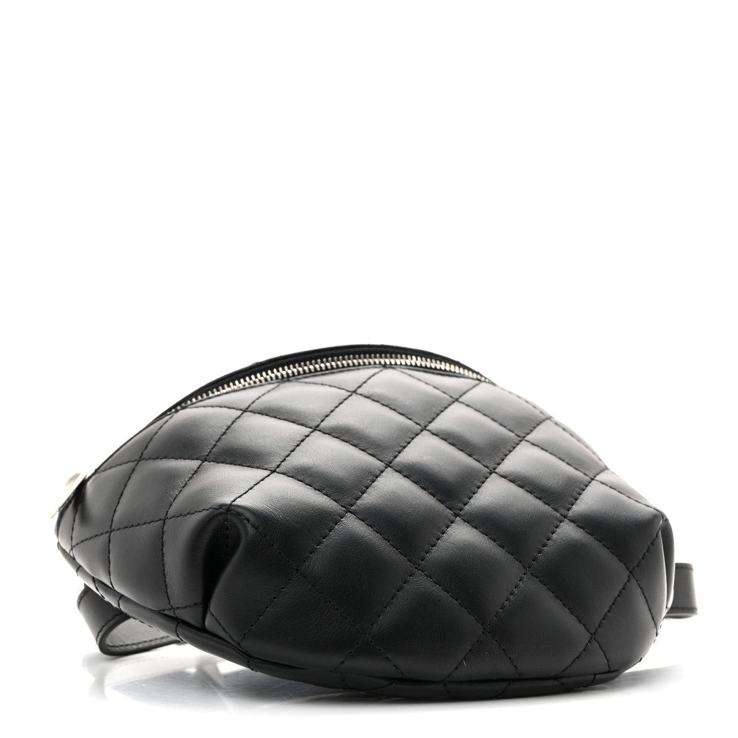 Calfskin Quilted Waist Belt Bag Black