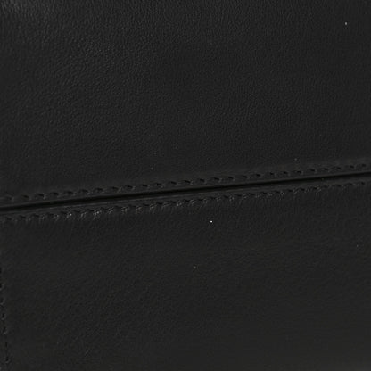 Polished Saddle Calfskin Small Alexia Bag Black