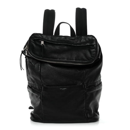 Canvas Calfskin Sid Backpack Black