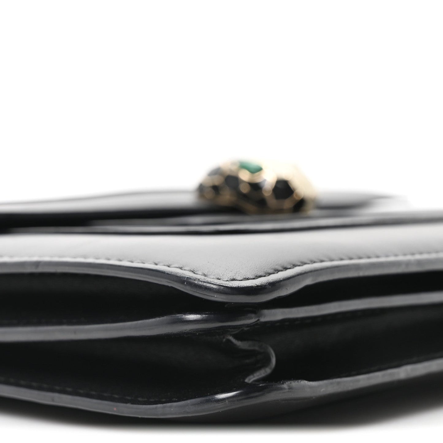 Calfskin Serpenti Forever Shoulder Bag Black