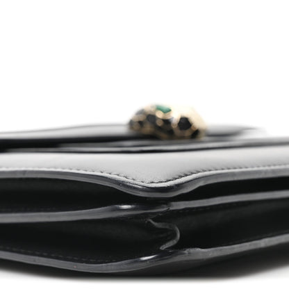 Calfskin Serpenti Forever Shoulder Bag Black
