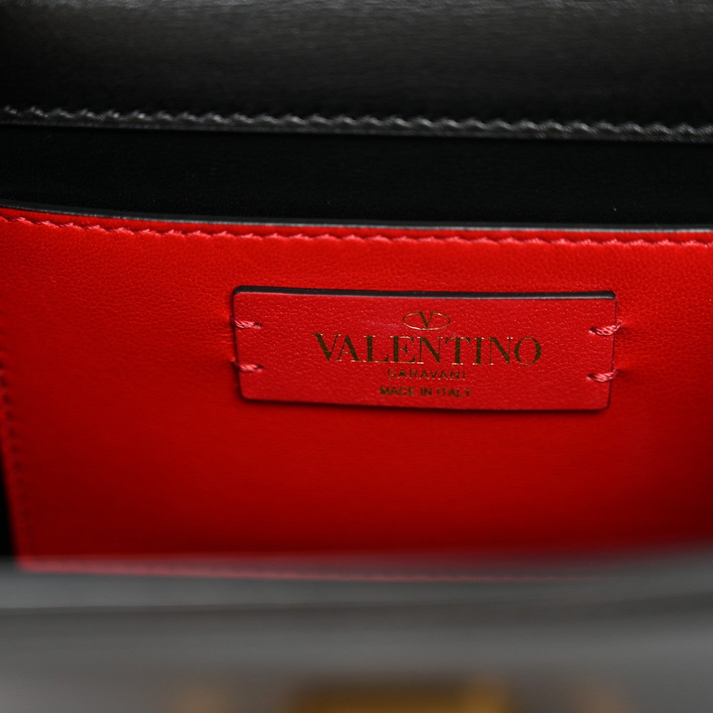 Calfskin Mini VSling Top Handle Bag Black