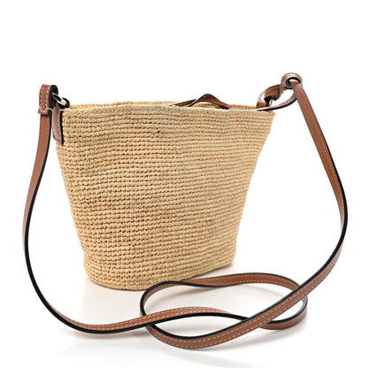 Calfskin Raffia Paulas Ibiza Pochette Bag Natural Tan