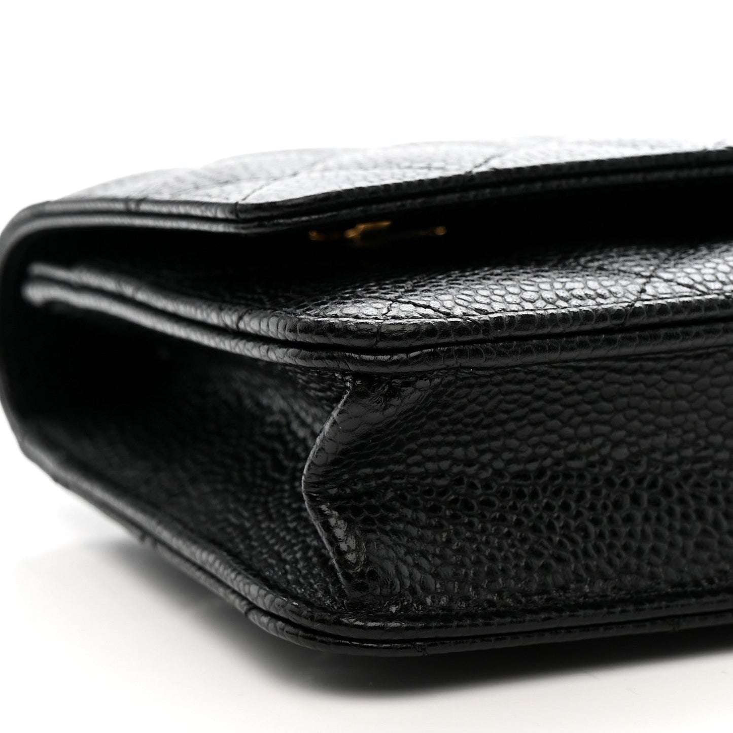 Caviar Quilted Wallet on Chain WOC Black