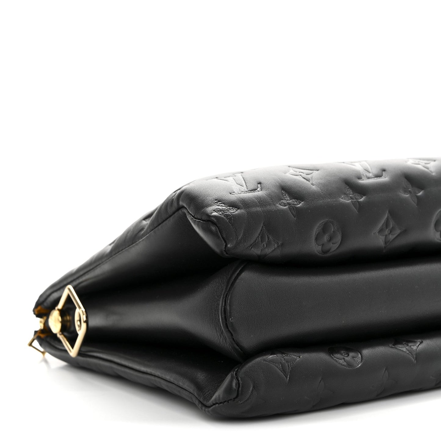 Lambskin Embossed Monogram Coussin MM Black