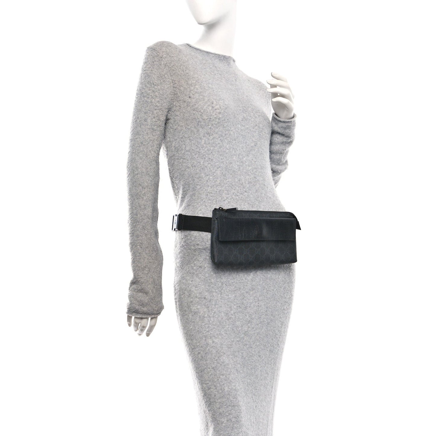 GG Plus Monogram Waist Belt Bag Black