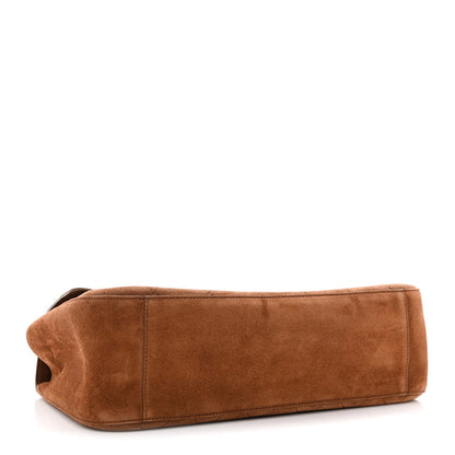 Suede Calfskin Small Souplissimo Maxi Flap Camel